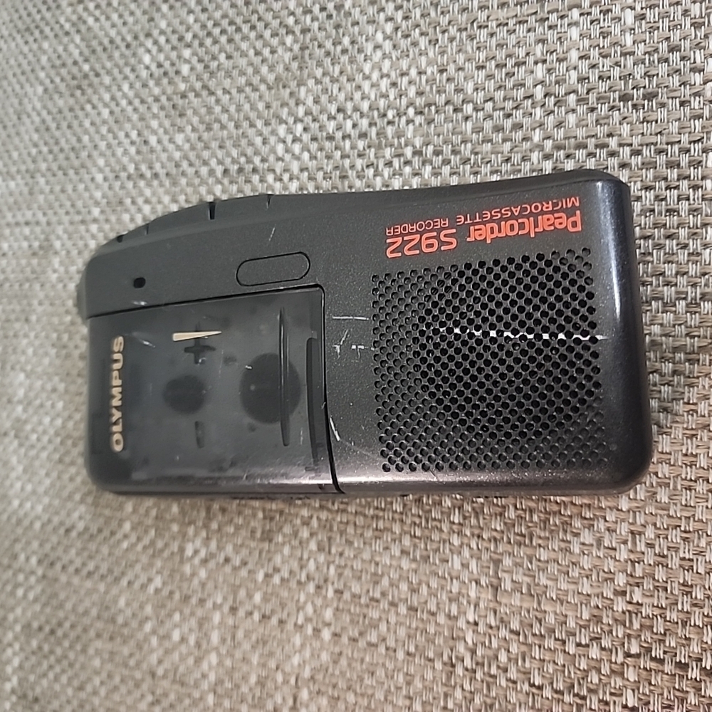 Olympus Pearlcorder S912 MicroCassette Voice Recorder Dictaphone Black As Is